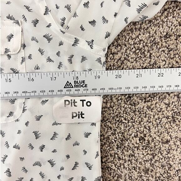 Loft Womens S Minimalist Career Artsy Novelty Preppy Whimsical Eyelash Blouse - Picture 10 of 12